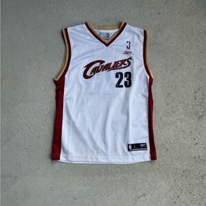 Reebok Cavaliers White and Red Jersey